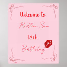 Moderne Schrift Artige Rosa Schleifen Geburtstagsb