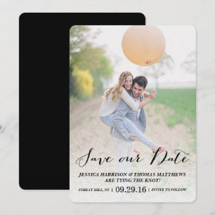 Moderne Schrift Benutzerdefiniertes Foto Rette u Save The Date