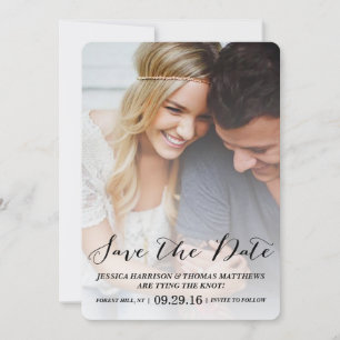 Moderne Schrift Benutzerdefiniertes Foto Save th The Date