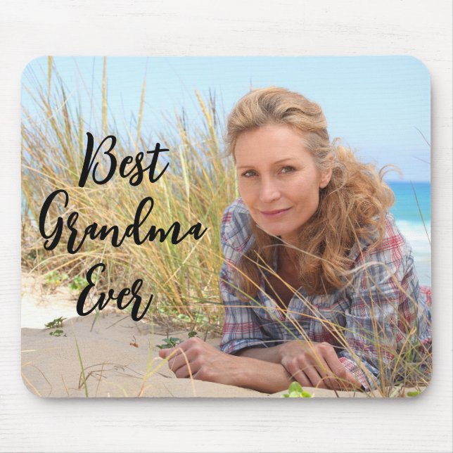 Moderne Schrift Best Grandma Ever Foto Mousepad (Vorne)