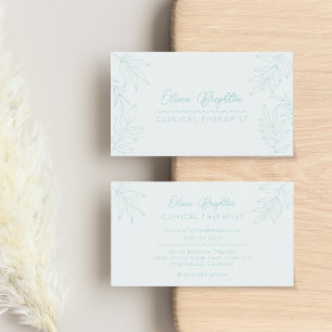 Moderne Schrift Blass Türkis Therapeut Visitenkarte