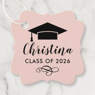 Moderne Schrift Blush Pink Abschlussklasse 2026 Geschenkanhänger