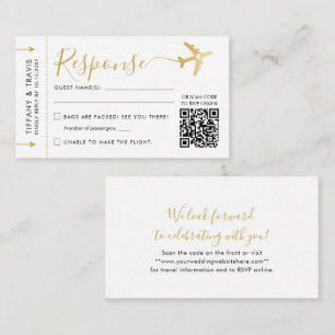 Moderne Schrift Brett Ticket Mini QR RSVP Begleitkarte