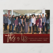 Moderne Schrift | Burgundy Holiday Foto Card