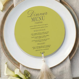 Moderne Schrift Chartreuse Formale Hochzeit Menükarte