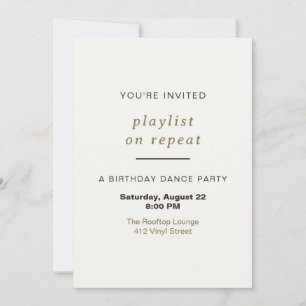 Moderne Schrift Clean Invitation Playlist auf Wied Einladung
