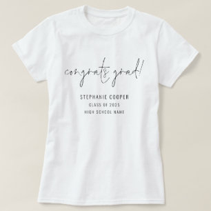 Moderne Schrift Congrats Grad Name Abschluss  T-Shirt