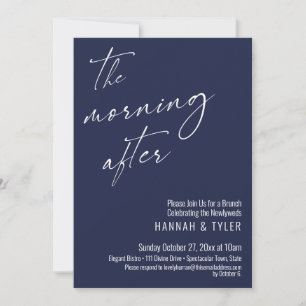 Moderne Schrift Der Morgen Danach Brunch Navyblau Einladung