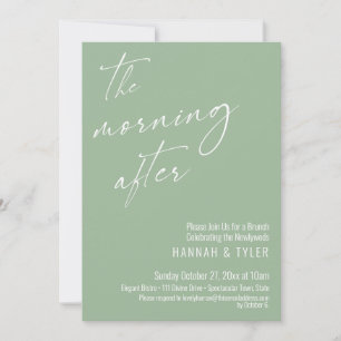Moderne Schrift Der Morgen Danach Brunch Salbeigrü Einladung