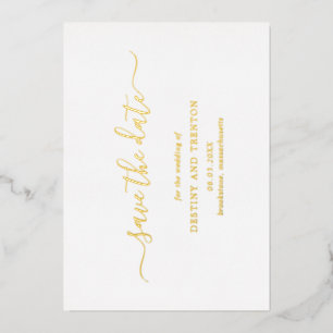 Moderne Schrift Einfache Elegante Hochzeit Termin Folieneinladung