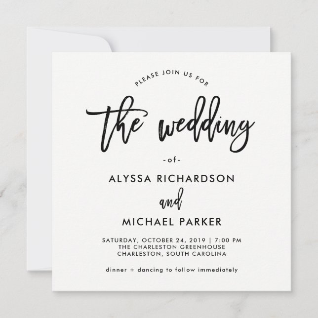 Moderne Schrift | Einladung zur Hochzeit (Vorderseite)