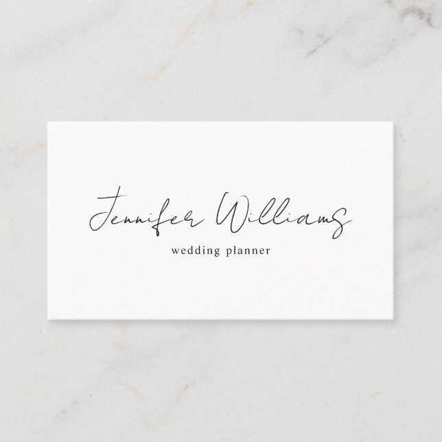 Moderne Schrift Elegant Minimalistisch Simple Whit Visitenkarte (Vorderseite)