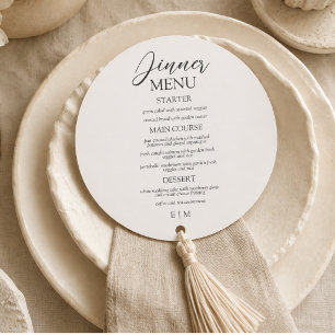 Moderne Schrift Elfenbein Formale Hochzeit Menükarte