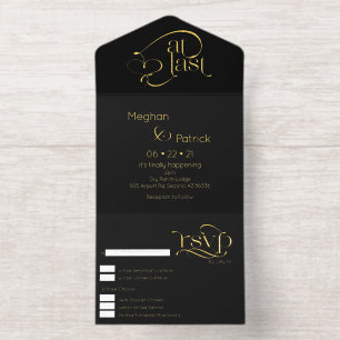 Moderne Schrift endlich All-in-One-Einladung