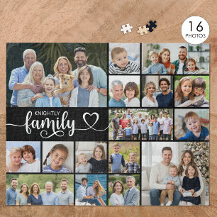 Moderne Schrift FAMILIE 16 Foto-Collage in Ihrer F