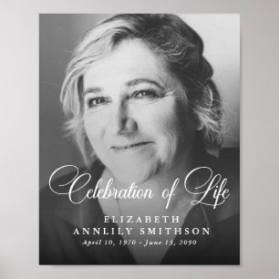 Moderne Schrift - Feier des Lebens - Gedenkfoto Poster
