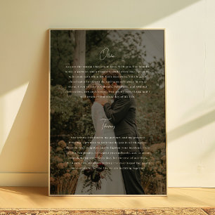 Moderne Schrift Foto Benutzerdefinierte Hochzeitsg Poster