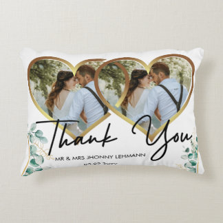 Moderne Schrift Foto Hochzeit Kissen