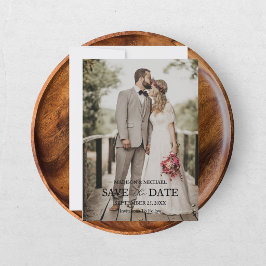 Moderne Schrift Foto Hochzeit Termin vormerken Einladung