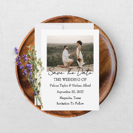Moderne Schrift Foto Hochzeit Termin vormerken Einladung