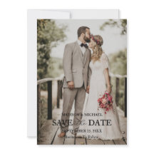 Moderne Schrift Foto Hochzeit Termin vormerken