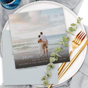 Moderne Schrift Foto Hochzeit Vormerkung Save The Date