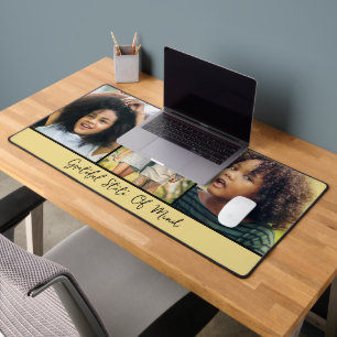 Moderne Schrift-Fotocollage Schreibtischunterlage