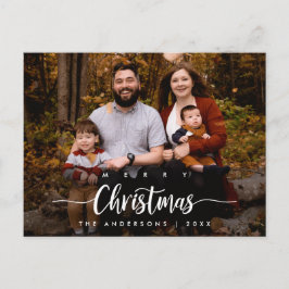 Moderne Schrift, frohe Weihnachten Familienferien Postkarte