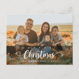 Moderne Schrift, frohe Weihnachten Familienferien Postkarte