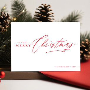 Moderne Schrift Frohe Weihnachten Rotes Non-Foto g