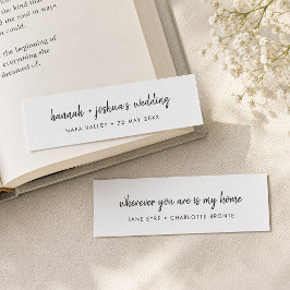 Moderne Schrift | Gastgeschenk Hochzeit Mini-Lesez Mini Visitenkarte