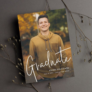 Moderne Schrift Graduiert Einfache Foto-Abschlussf Ankündigung