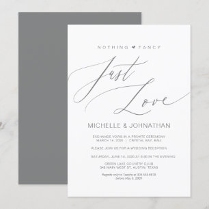Moderne Schrift, Grau, Hochzeitsankündigung Rezept Einladung