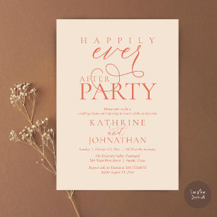 Moderne Schrift Happily Ever After Party Elopement Einladung