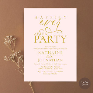 Moderne Schrift Happily Ever After Party Elopement Einladung