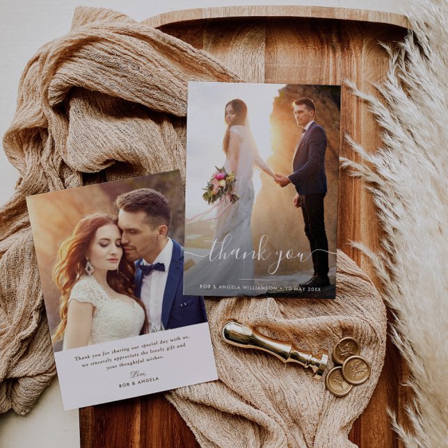 Moderne Schrift Hochzeit Dankeschön Karte (Von Creator hochgeladen)