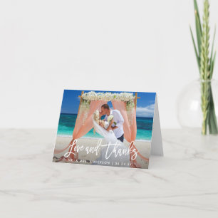 Moderne Schrift Hochzeit Liebe Dankeschön Weiße No Karte