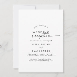 Moderne Schrift Hochzeitsempfangs-Einladung Einladung