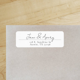 Moderne Schrift Hochzeitspaar Rücksendeadresse Eti