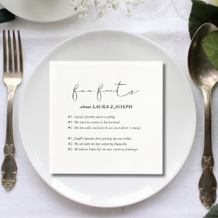 Moderne Schrift Interessante Fakten Hochzeit Serviette