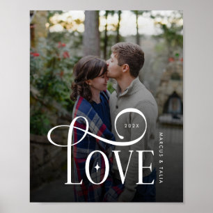 Moderne Schrift Liebe Benutzerdefiniertes Foto von Poster