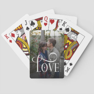 Moderne Schrift Liebe Benutzerdefiniertes Verlobte Spielkarten
