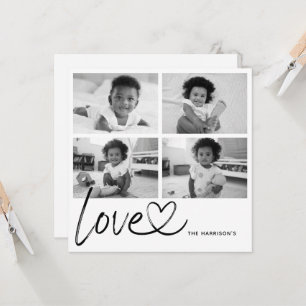 Moderne Schrift Liebe Foto Collage Karte