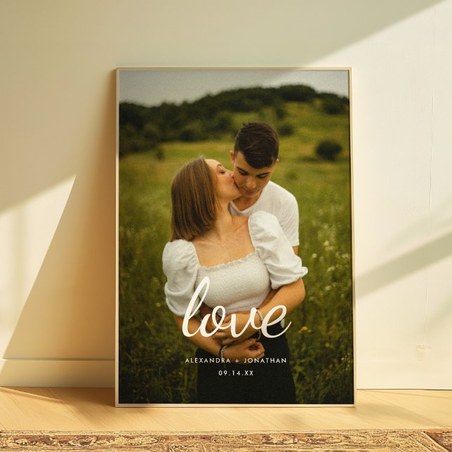 Moderne Schrift 'Liebe' Hochzeitspaar-Foto Poster (Von Creator hochgeladen)