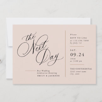 Moderne Schrift Line Block Post Hochzeitseinladung Einladung