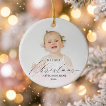 Moderne Schrift Mein erstes Weihnachtsbaby-Foto