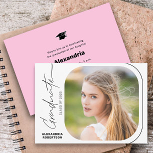 Moderne Schrift Minimal Foto Abschlussfeier Einladung