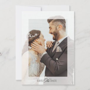 Moderne Schrift Minimal Hochzeitsfoto Save The Date