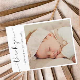 Moderne Schrift Minimalistische Danke Foto Postkarte