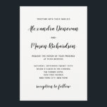 Moderne Schrift | Minimalistische Schwarz-Weiß-Hoc Einladung<br><div class="desc">Diese einfache und stilvolle Hochzeitseinladung bietet moderne schwarze Schrift-Typografie auf einem sauberen weißen Hintergrund,  für einen minimalistischen Look,  der noch eine Aussage macht.</div>